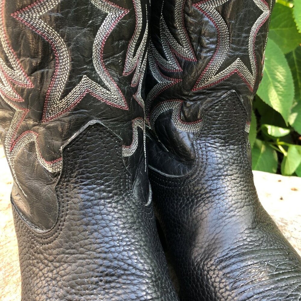 Vintage Nocona Genuine Black Cowhide Leather Boots, Men's, Size 11D - Picture 5 of 16